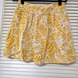 LOFT Ann Taylor - Yellow & White  Tropical Summer Skirt With Pockets
